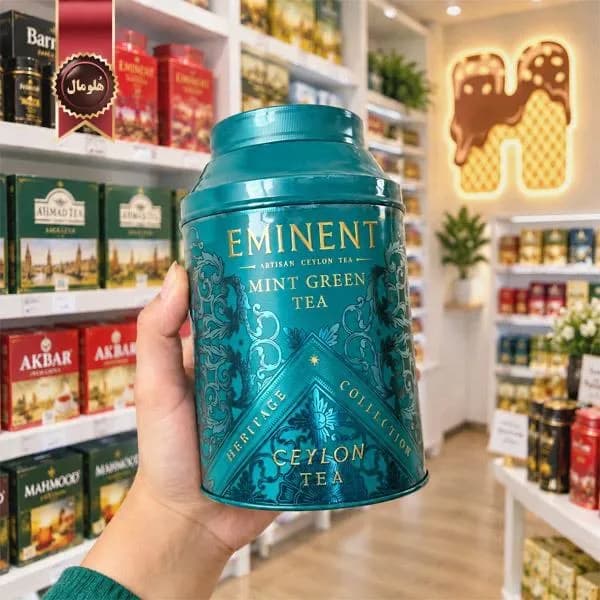 6 عدد چای سبز سیلان امیننت Eminent مدل نعنایی Mint Green Tea وزن 150 گرم (اورجینال) — تصویر ۳