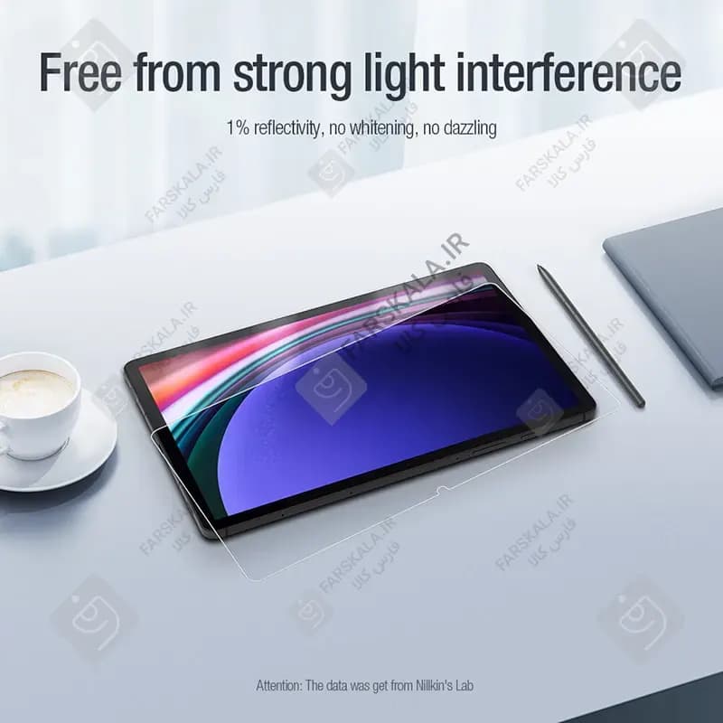 برچسب محافظ صفحه نمایش نیلکین Pure AR Film تبلت سامسونگ Tab S9 — تصویر ۳