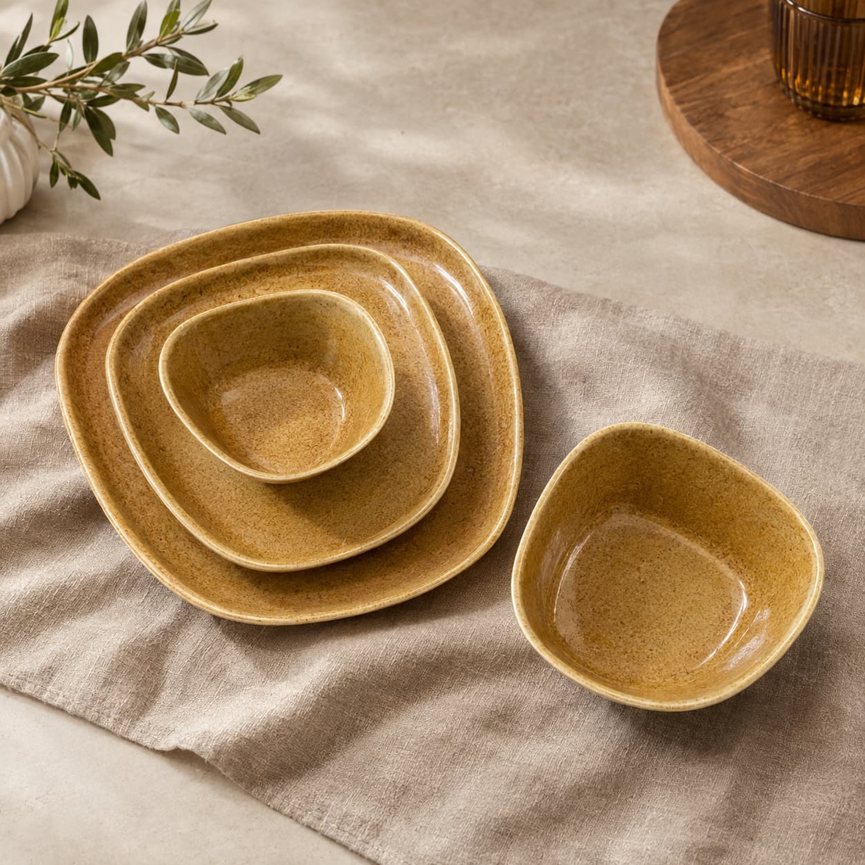 سرویس چینی غذاخوری 4 پارچه کژوال کرم