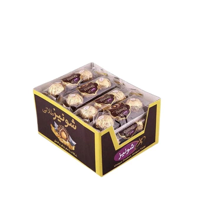 شکلات مغزدار شونیز طلایی – 550 گرم بسته 36 عددی