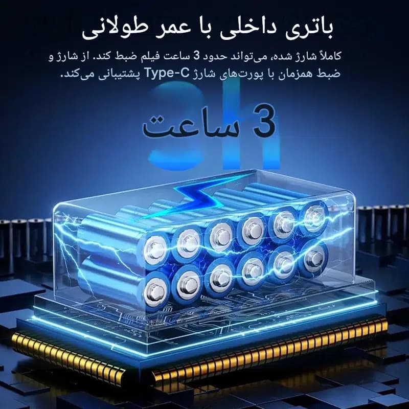 دوربین ورزشی ۴K اکشن مغناطیسی ضدآب رنگ مشکی — تصویر ۲
