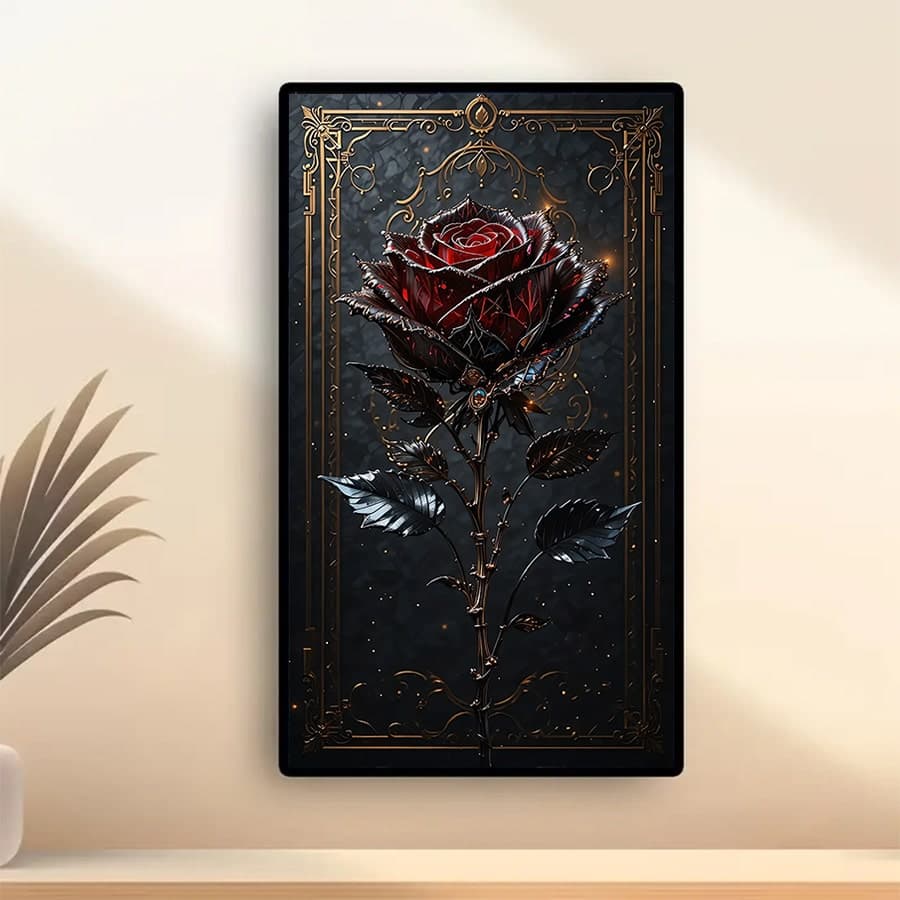 نقاشی الماسی بزرگسال گل سرخ – سایز 40*70 (تمامنگین)