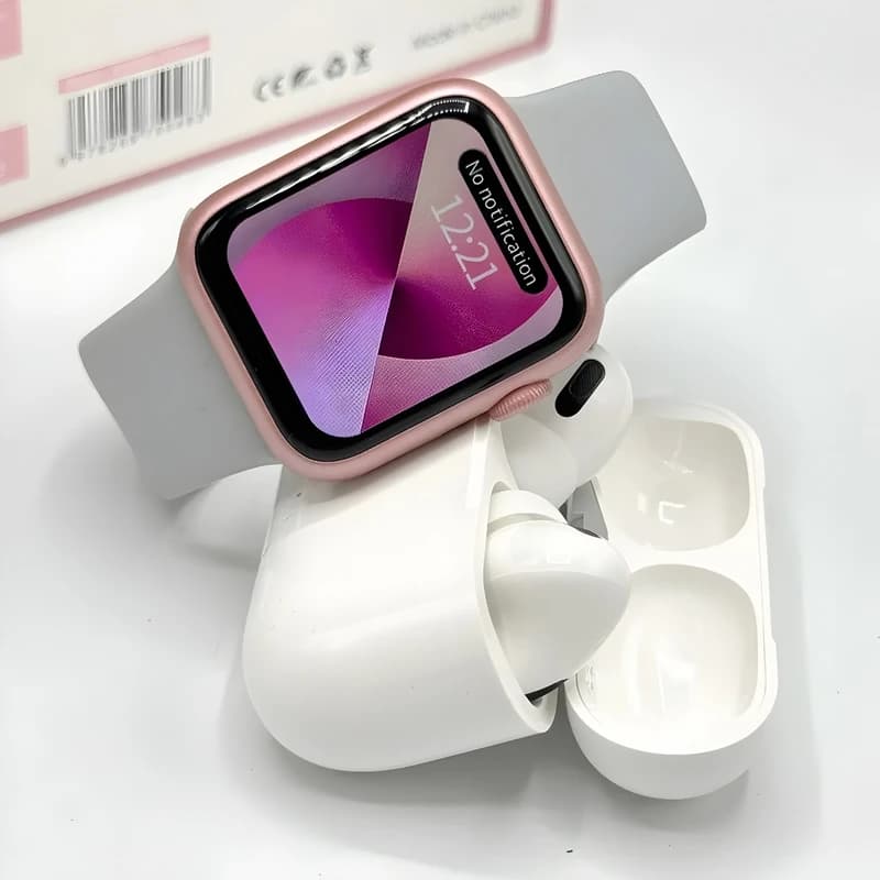 ساعت هوشمند 41 میلی متری ویسمی مدل X33 MINI با بند فلزی به همراه هدفون قسطی — تصویر ۶