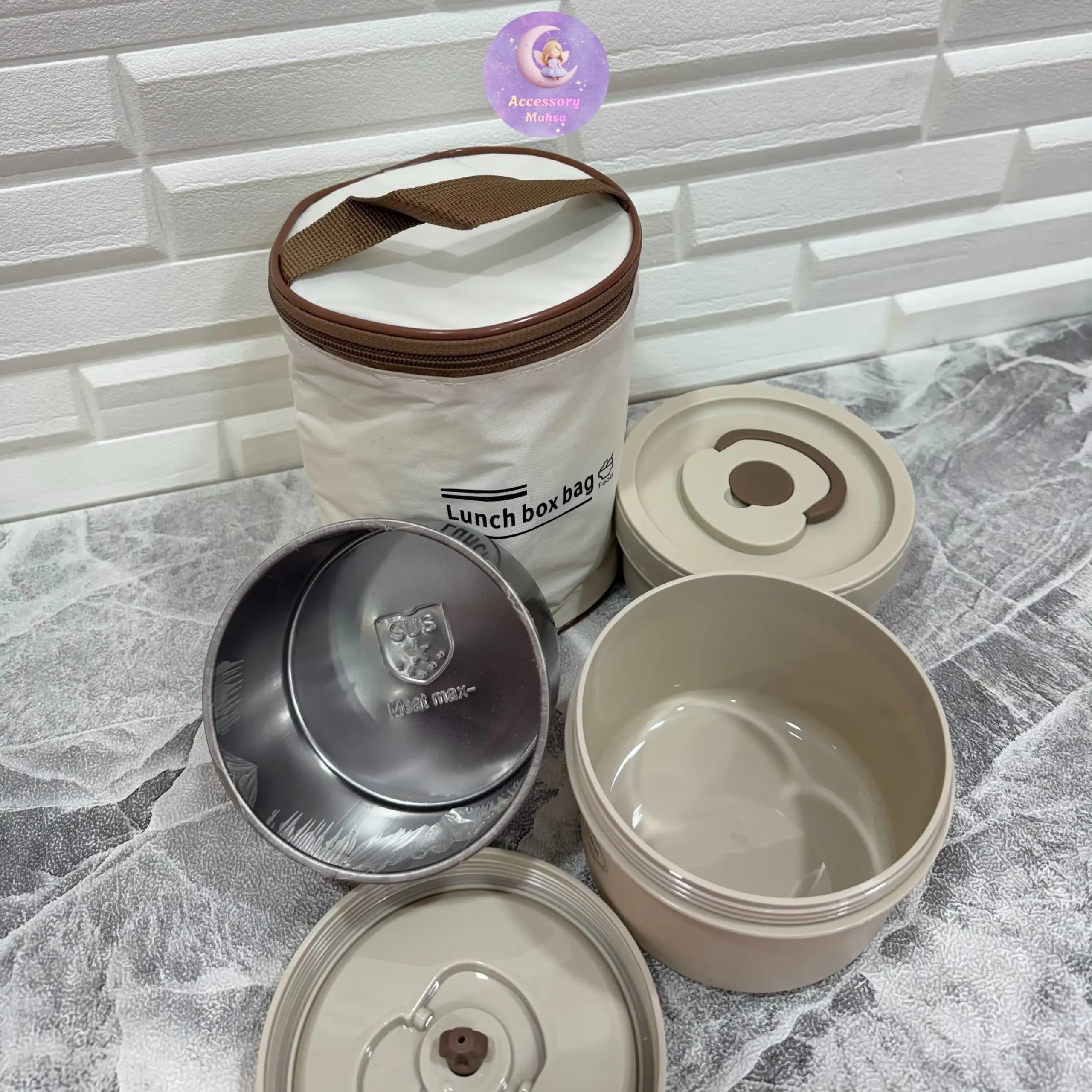 فلاسک غذا دو طبقه کیف دار — تصویر ۳