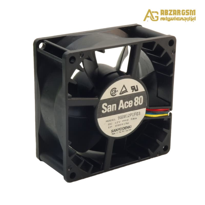 جت فن 12V-0.58A چهار سیمه سایز 8x8x3.8 مارک San Ace مدل 9G0812P1F03