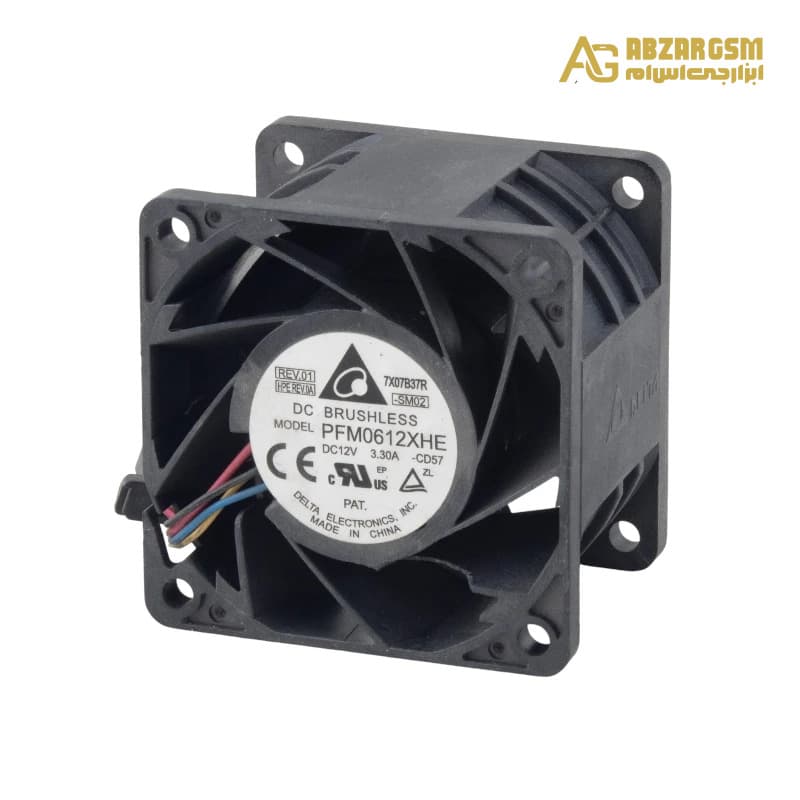 جت فن 12V-3.3A سایز 6X6X3.8cm مارک DELTA ELECTRONICS مدل PFM0612XHE