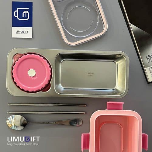 لانچ باکس داخل استیل 2 خانه برند Laxson کد 0237 — تصویر ۲