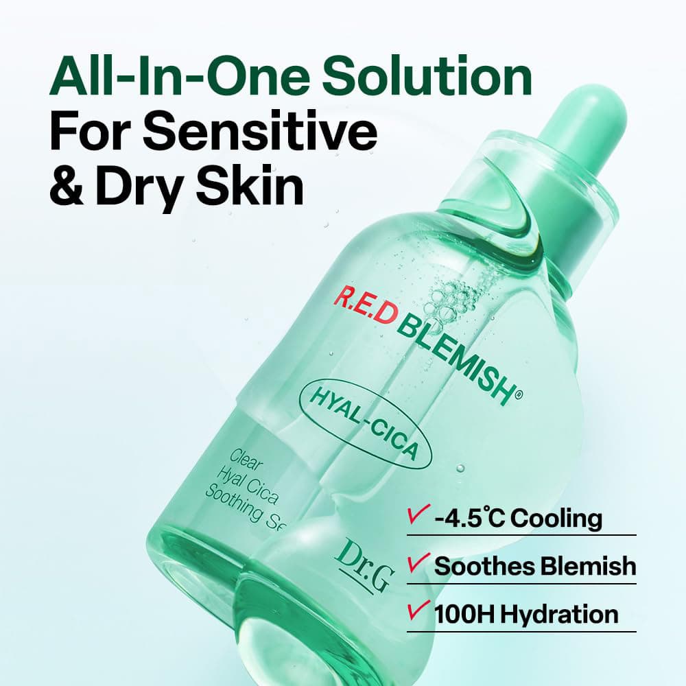 سرم تسکین دهنده التهاب و قرمزی و آبرسان هیال سیکا رد بلمیش دکتر جی Dr.G R.E.D Blemish Clear Hyal Cica Soothing Serum — تصویر ۲