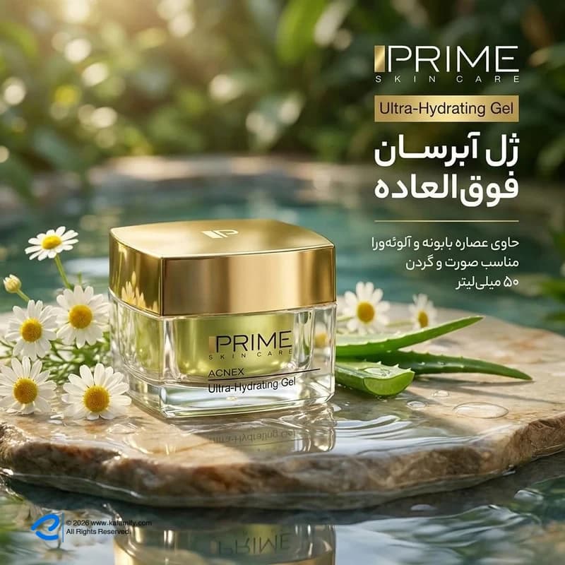 پرایم ژل آبرسان مخصوص پوست مختلط تا چرب 50 میلیلیتر — تصویر ۲
