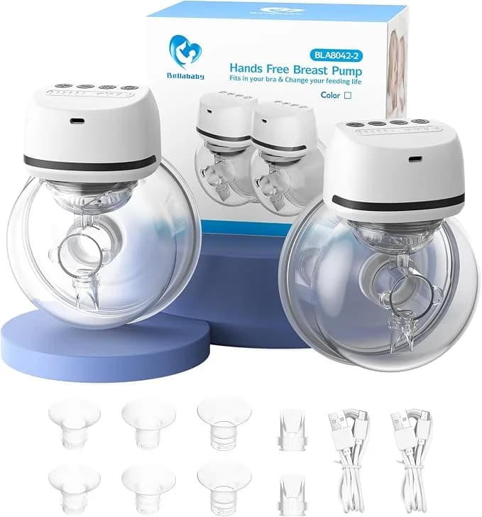 شیردوش برقی پوشیدنی Bellababy – ست دوتایی (Hands-Free) با فلنجهای متنوع برای راحتی حداکثری
