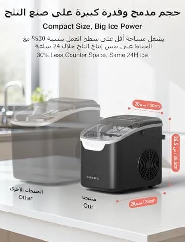 دستگاه یخساز پرتابل و رومیزی کرونفول (CROWNFUL Ice Maker) مدل HZB-12/Q — تصویر ۲