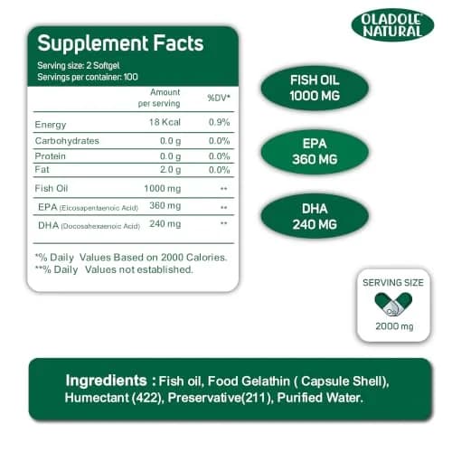 کپسول نرم امگا ۳ (Oladole Natural Omega-3) – ۲۰۰ عددی — تصویر ۳