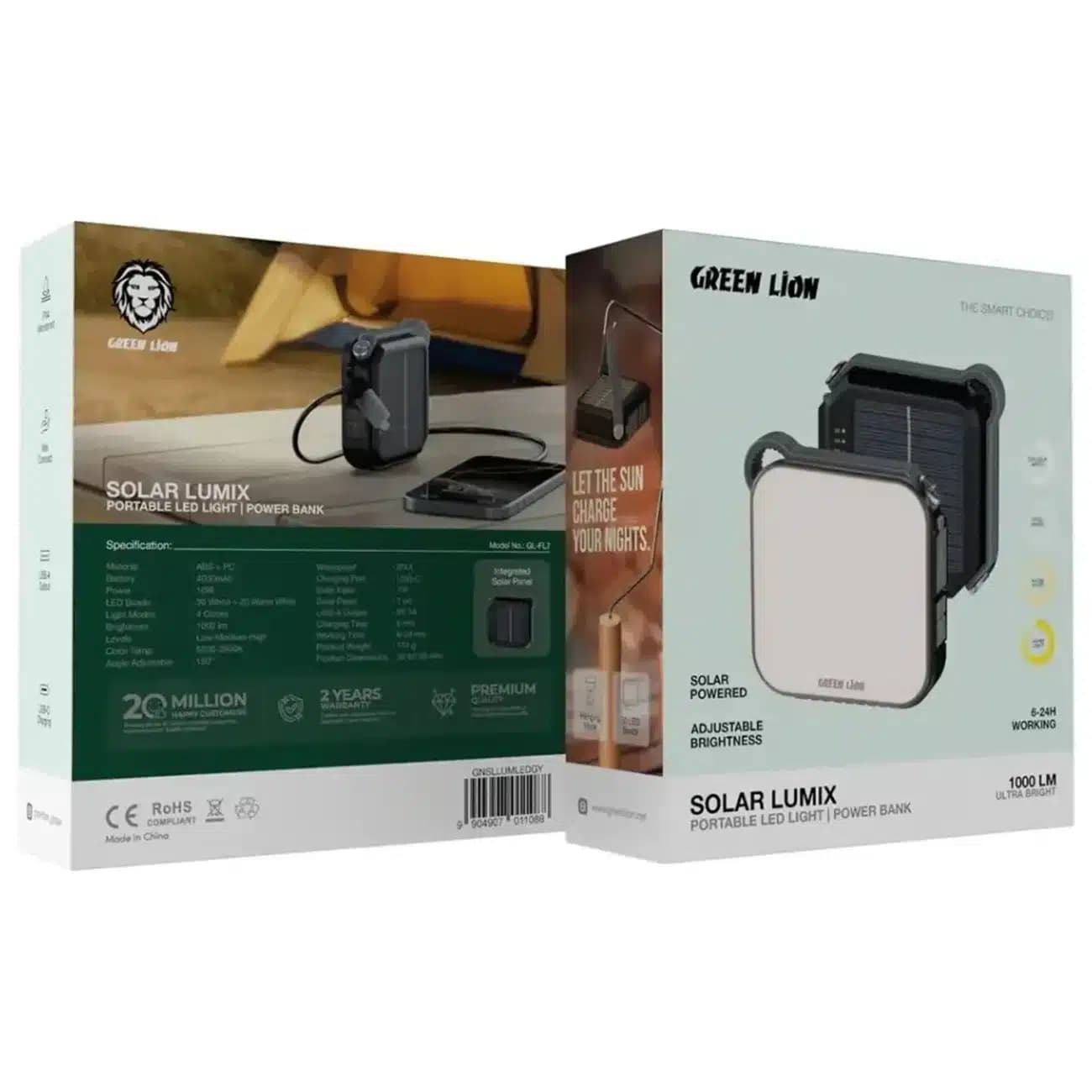چراغ شارژی کمپینگ گرین لاین Green Lion مدل GL-FL7 با قابلیت پاور بانک — تصویر ۷