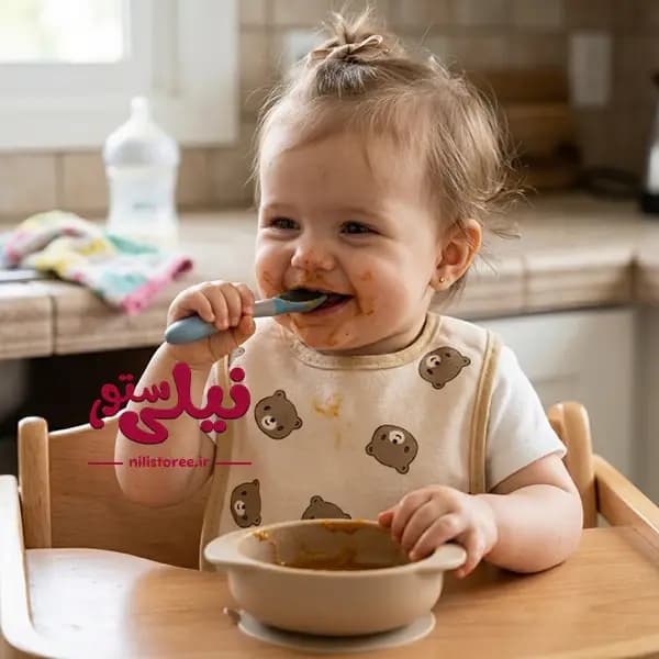 پیش بند نوزاد طرح خرس باهوش برند پرنسس