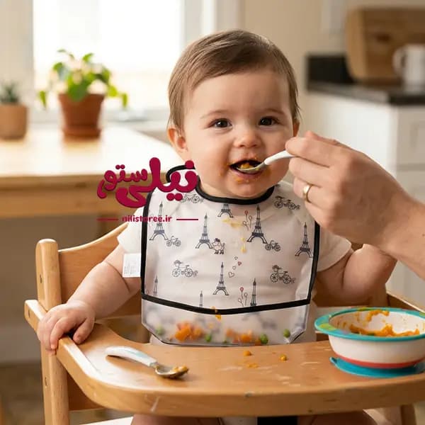 پیش بند پلاستیکی نوزاد طرح برج ایفل برند کارترز Carters