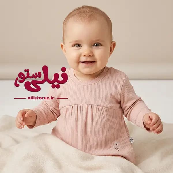 بلوز آستین بلند نوزاد طرح ماتیلدا نیلی