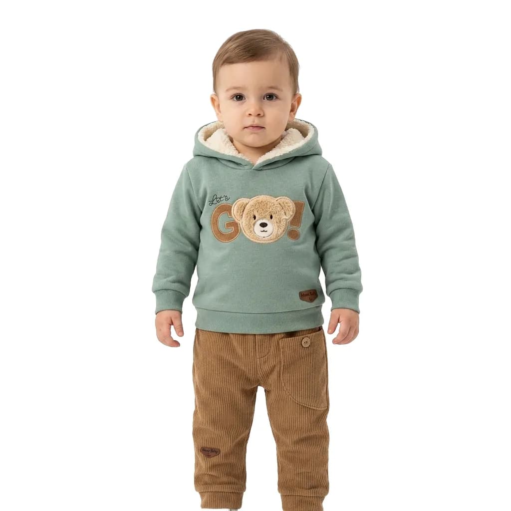ست هودی و شلوار طرح خرس برند مون بیبی Moon Baby کد 155