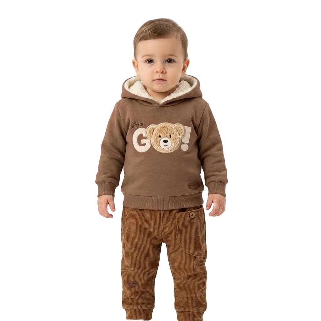 ست هودی و شلوار طرح خرس برند مون بیبی Moon Baby کد 155 — تصویر ۲
