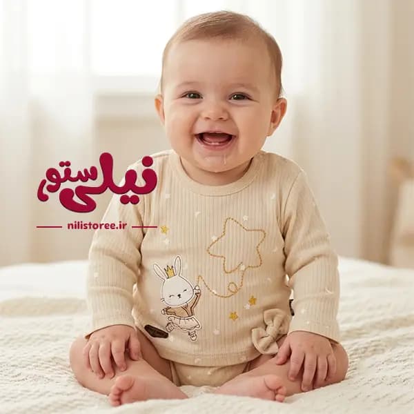 بلوز آستین بلند نوزاد طرح بانی برند مون بیبی Moon baby — تصویر ۲