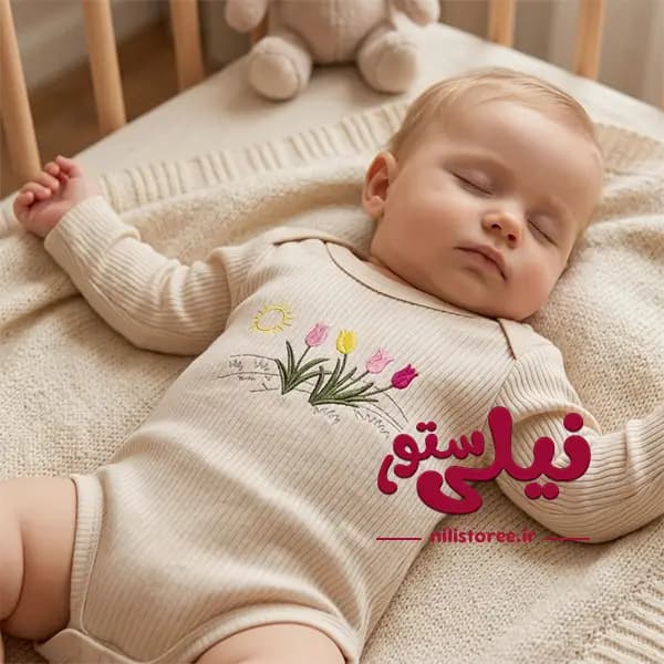 ست سه تکه نوزاد طرح گل برند ناینوم nayinom — تصویر ۳