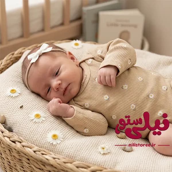 ست 19 تکه جعبه ای نوزادی طرح گل بابونه Danaloo کد 586 — تصویر ۲