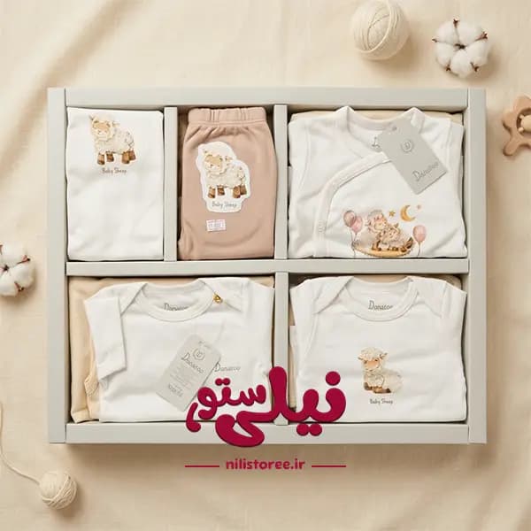 ست جعبه ای نوزادی 19 تکه طرح ببعی Danaloo کد 621