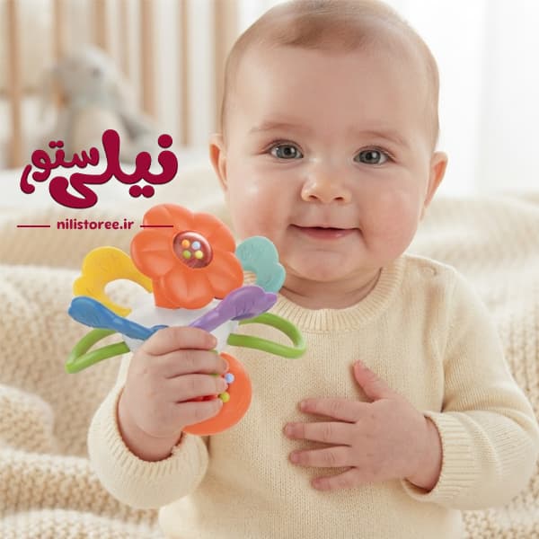 جغجغه نوزاد طرح گل برند هانگر Huanger مدل Molars کد 8098