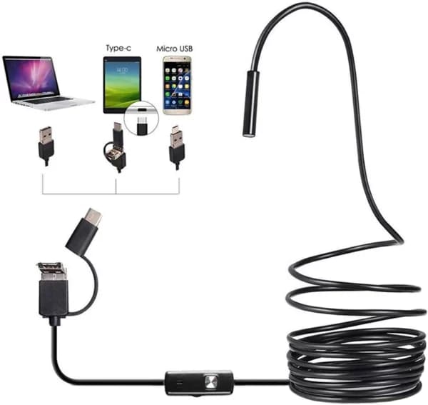 دوربین آندوسکوپی (hd)2MP سیم نرم 1 متری 8mm