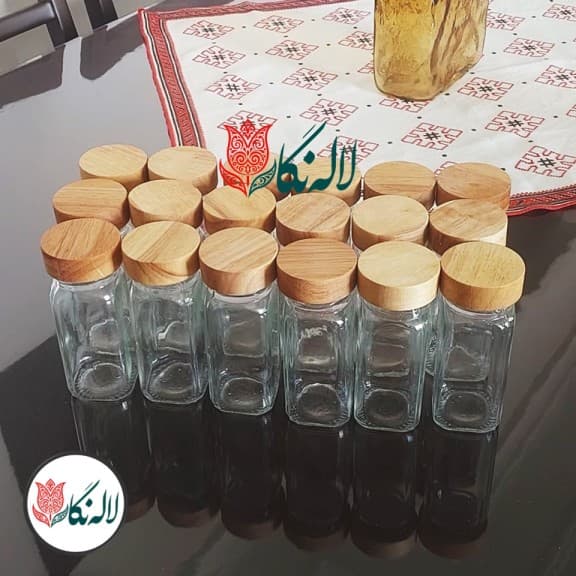 پک جا ادویه شیشه مربعی مکارتی (+ لیبل و سری نمکپاش)