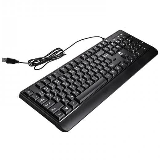 کیبورد با سیم پی نت KB400 | کیبورد USB فارسی P-NET — تصویر ۲