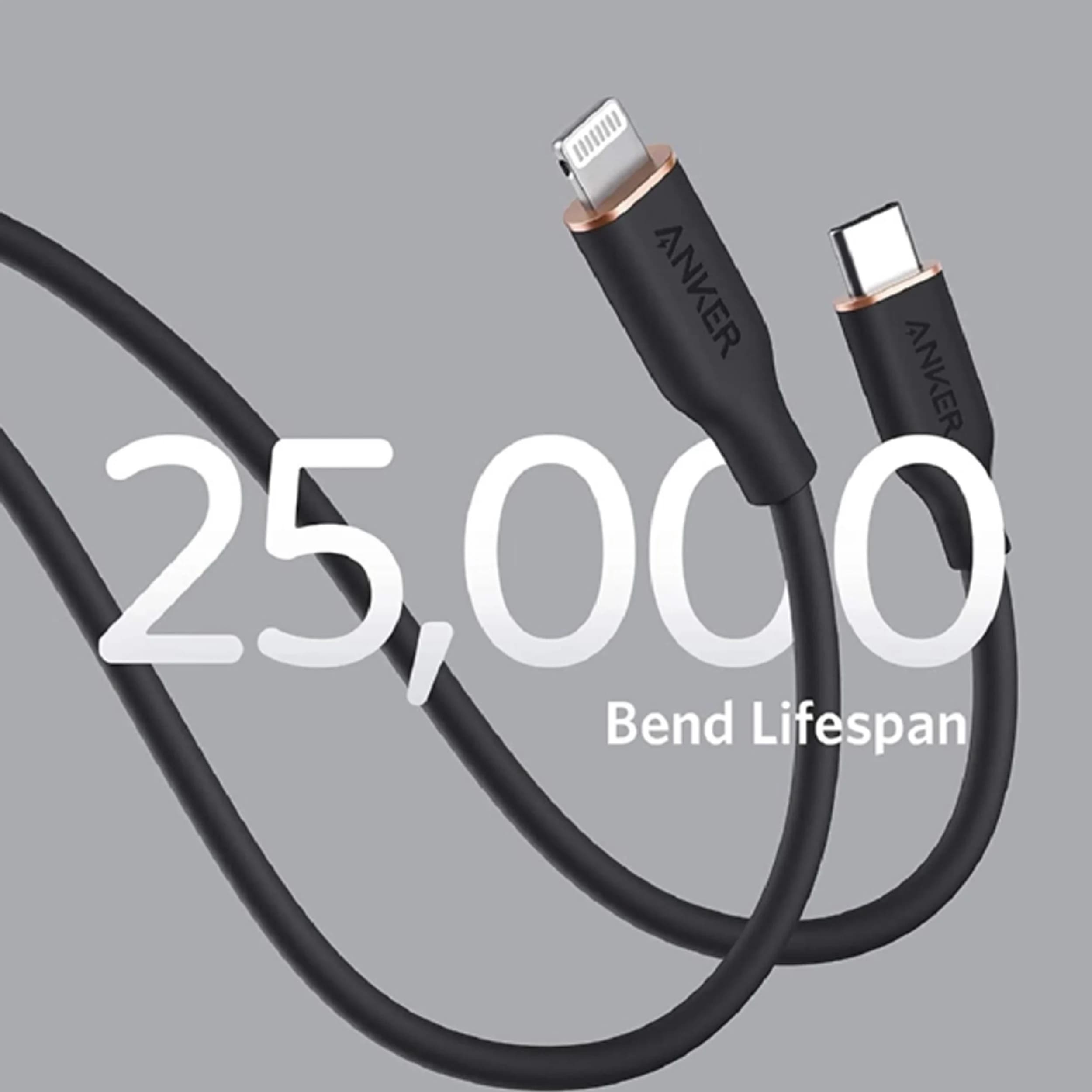 کابل تبدیل USB-C به لایتنینگ انکر مدل Powerline III Flow A8662 طول 0.9 متر — تصویر ۴