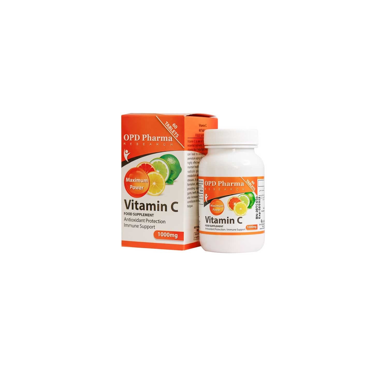 قرص ویتامین ث 1000 میلی گرم او پی دی فارما 60 عددی | OPD Pharma Vitamin C 1000 mg