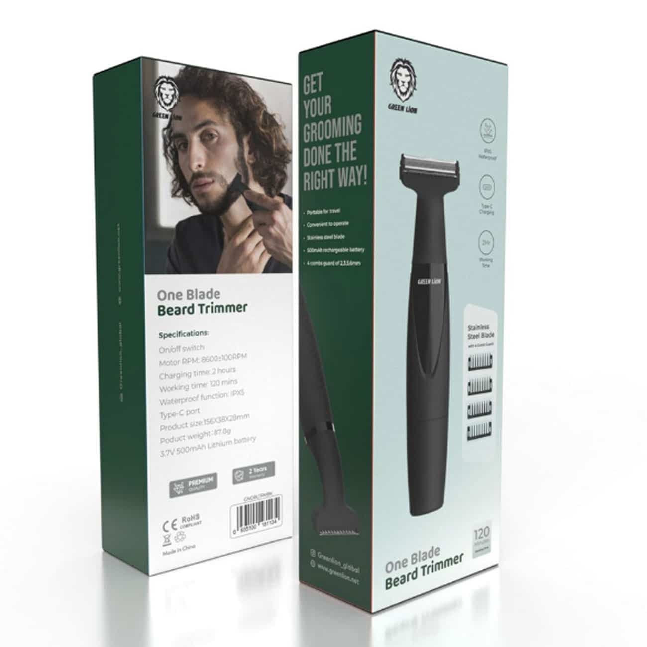 ریش تراش شارژی گرین لاین (Green Lion) مدل GNOBLTRMBK GL-TM34 — تصویر ۲