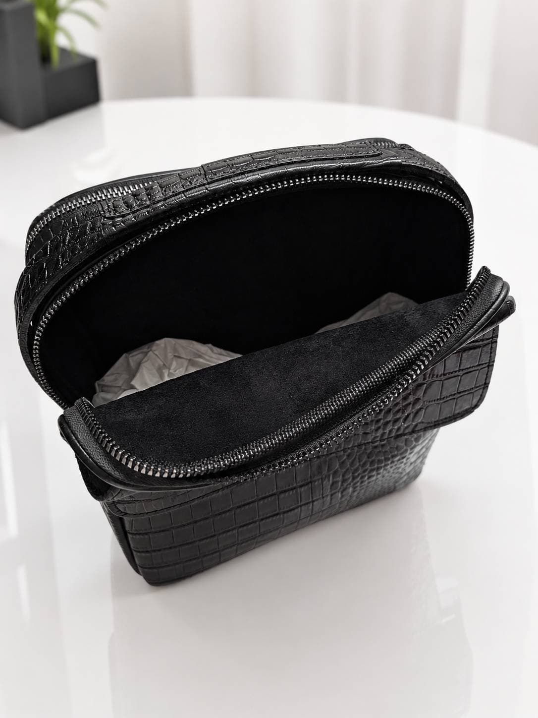 کیف رودوشی چرم طبیعی مدل کروکو d1 — تصویر ۲
