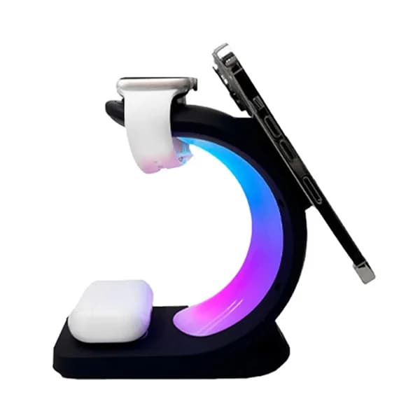 شارژر بیسیم سهکاره مازارس مدل R-11 با نور RGB — تصویر ۴