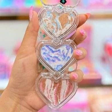 رژگونه و هایلایتر اکلیلی شاینی رنگی براق فانتزی کیوت اورجینال — تصویر ۴