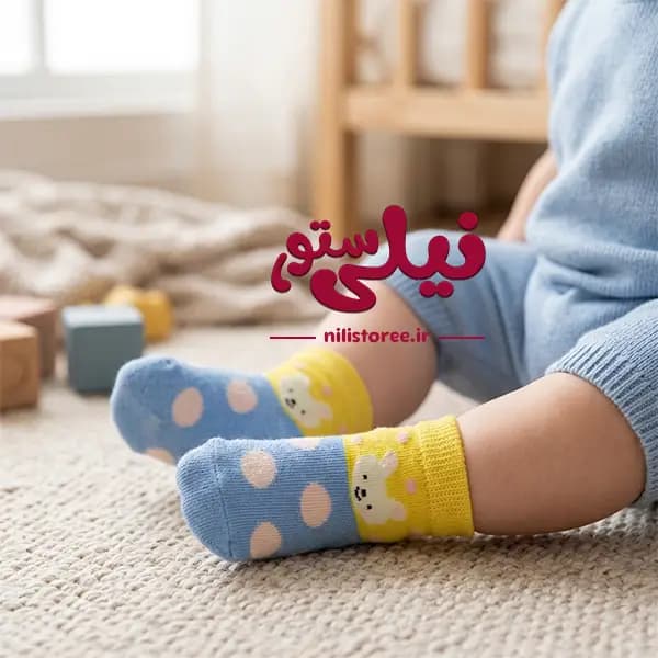 ست 3 عددی جوراب نوزاد 0 تا 12 ماه طرح خرس برند بیبی ساکس baby sooks — تصویر ۲