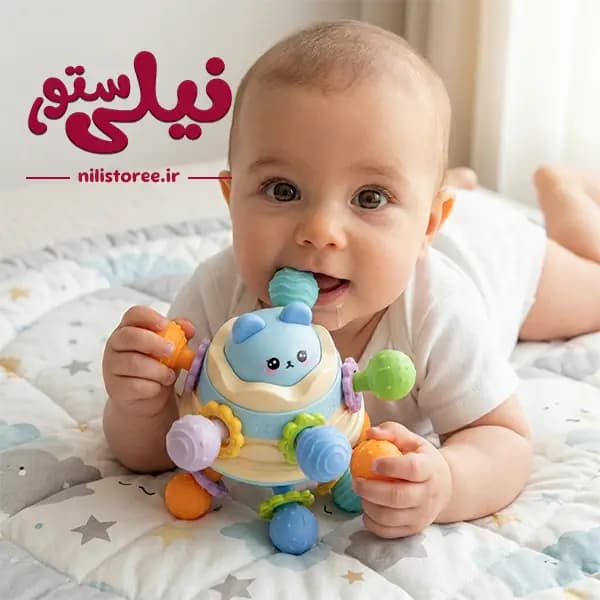 دندانگیر و جغجغه نوزاد برند Baby Teething RattleToy کد 0322 — تصویر ۲