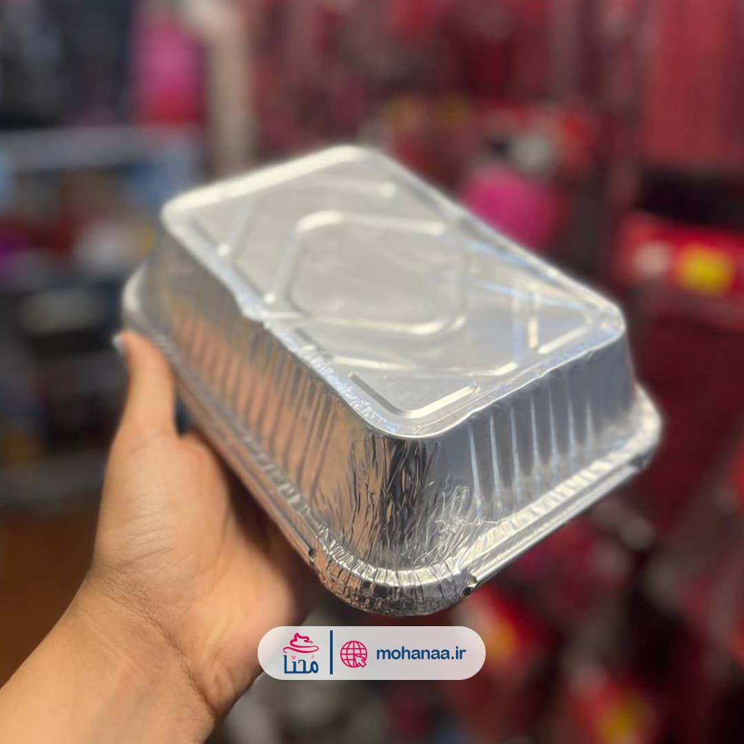 ظرف یکبار مصرف آلومینیومی دو پرسی (6عددی) — تصویر ۲