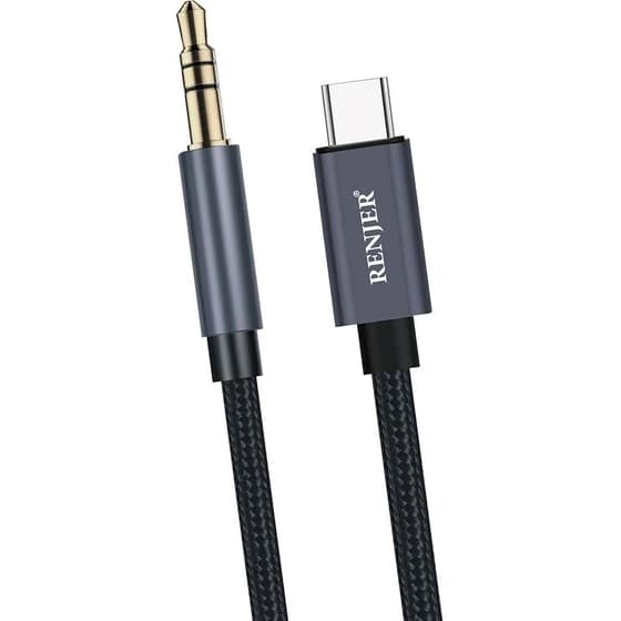 کابل AUX تایپ سی رنجر مدل RJ-X52 | تبدیل Type-C به AUX RENJER
