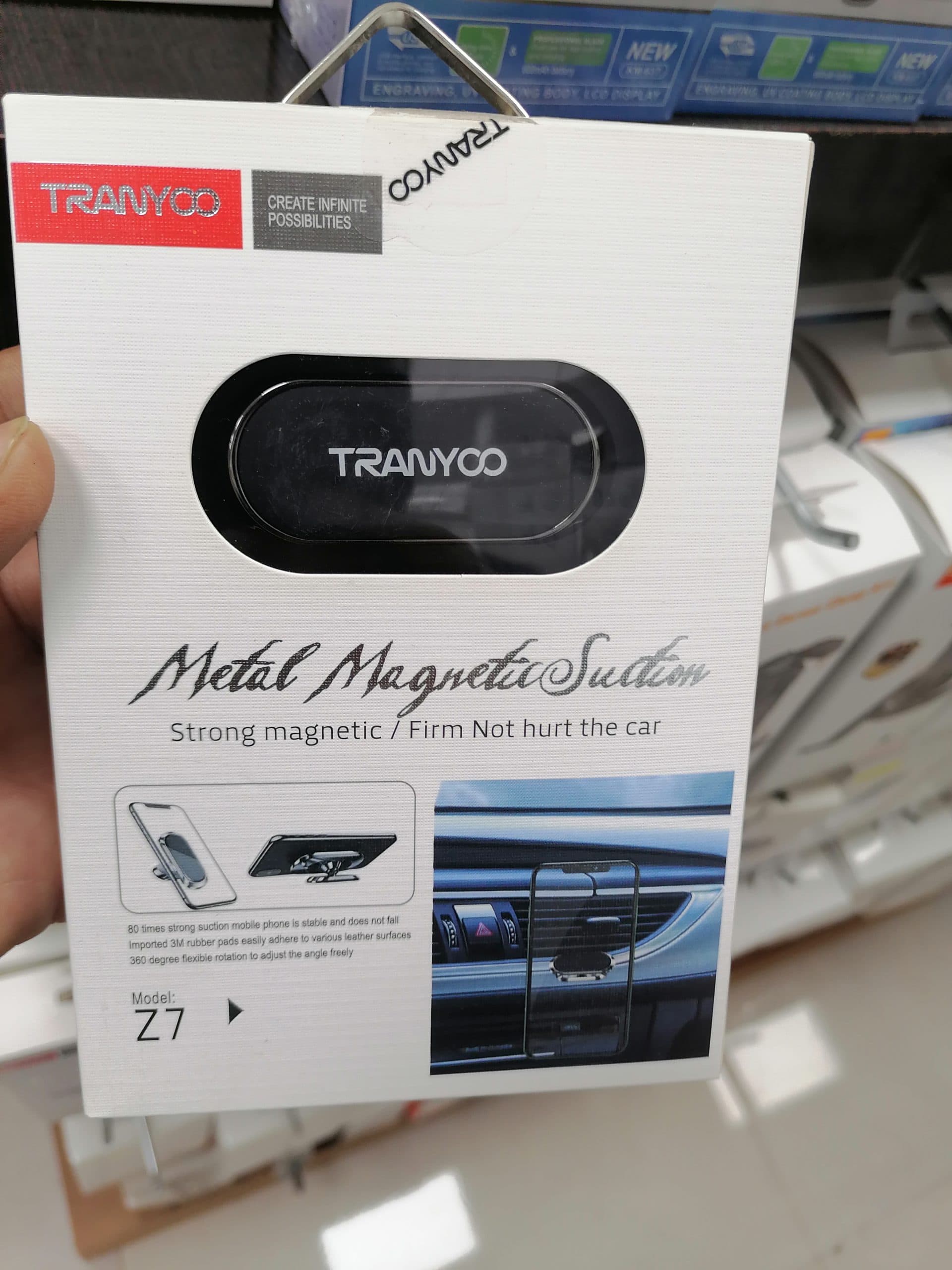 هولدر و پایه نگهدارنده مغناطیسی موبایل ترانیو مدل TRANYOO T-Z7 با 8 آهنربای N38 و چرخش 360 درجه اورجینال (عمده و تک) — تصویر ۲