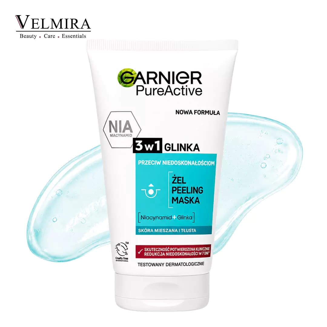 پاککننده سهمنظوره گارنیر برای پوست چرب و مستعد آکنه ۱۵۰ میلیلیتر Garnier Pure Active 3-in-1 Clay Wash