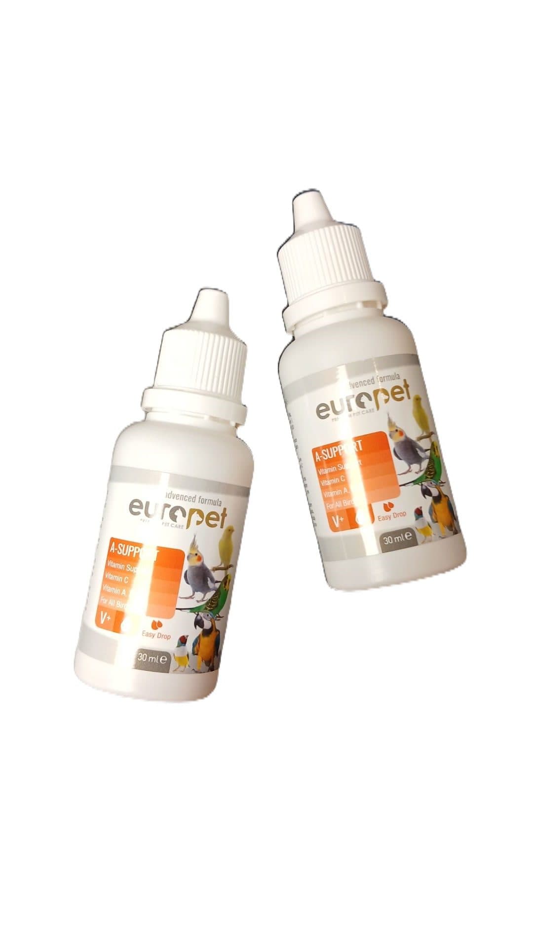 قطره و مکمل ویتامین یوروپت پرندگان Europet A-Support حجم 30 میلی لیتر