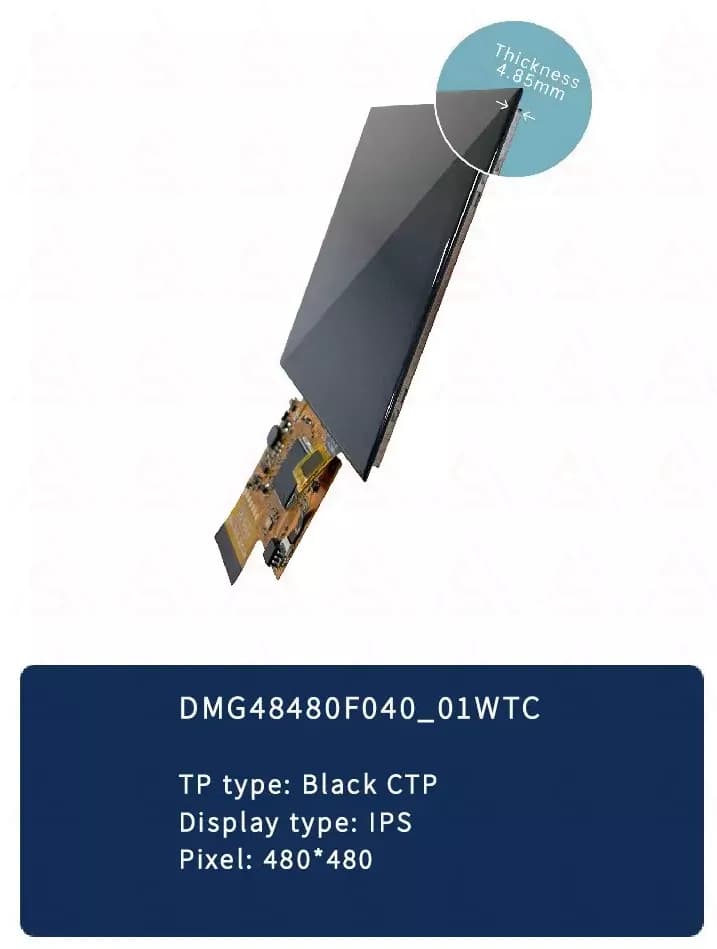 نمایشگررنگی 4 اینچ 480*480 HMI مدل DMG48480F040_01WTC — تصویر ۷