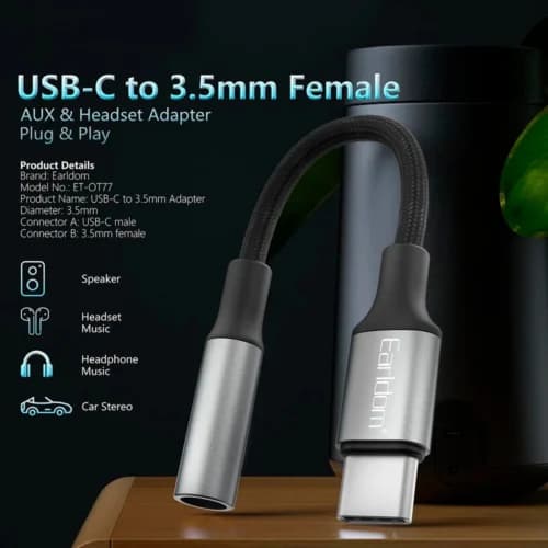 تبدیل Type-C به جک 3.5 میلی متری ارلدام ET-OT77 — تصویر ۷