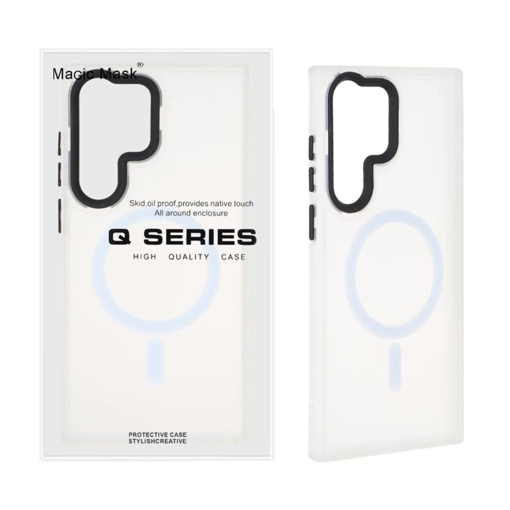 قاب اورجینال Magic Mask مات Magsafe بلک لنز Samsung Galaxy S23 Ultra – سفید (پک دار) — تصویر ۲