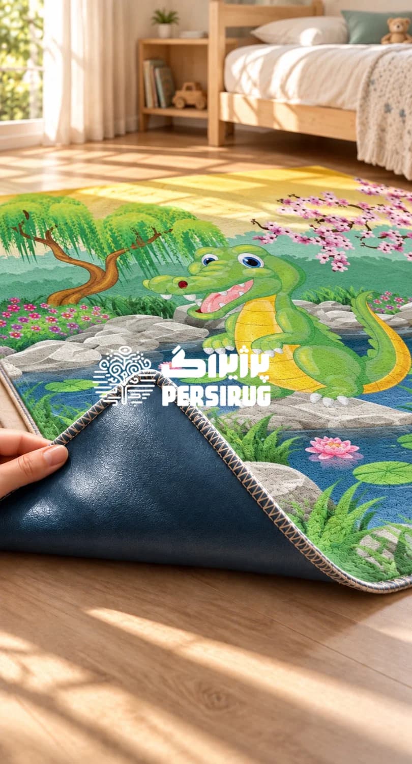 فرشینه زیره چرم تمساح و دریاچه نیلوفر — تصویر ۳