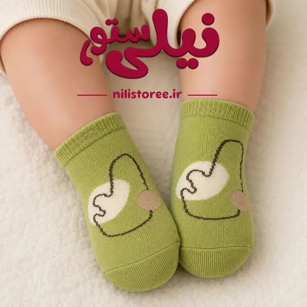 جوراب نوزاد طرح برگ برند دوازده