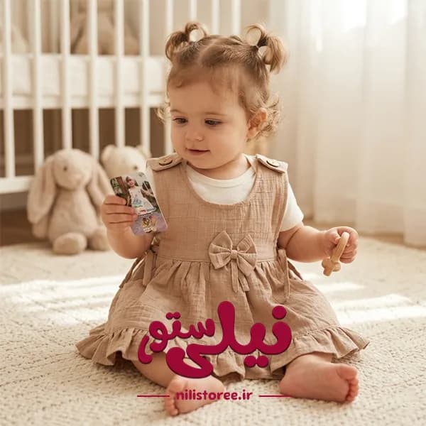 سارافون نوزاد برند نینی ناکس NiniNax رنگ خاکی کد 1412