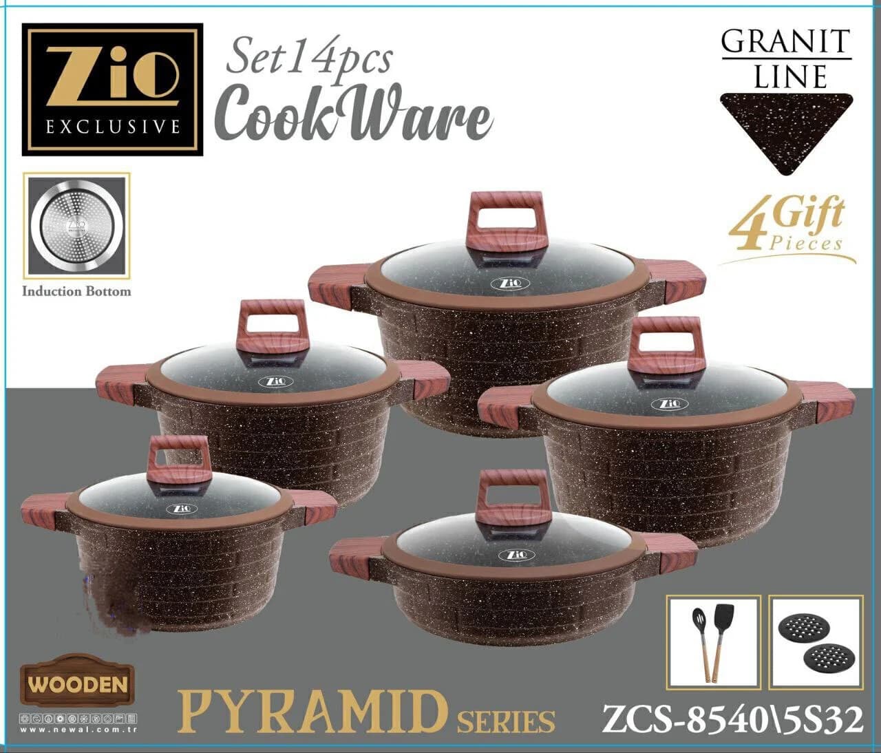 سرویس قابلمه گرانیتی 10 پارچه زیو مدل ZCS-8540 — تصویر ۵